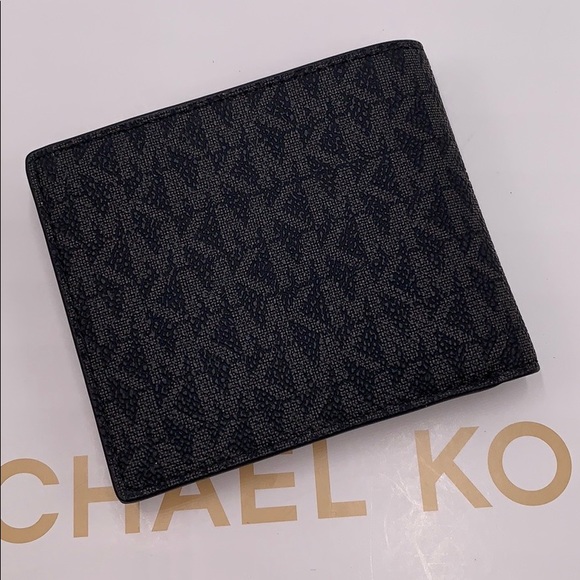 MICHAEL KORS COOPER BIFOLD BLACK/SCARLET - Picture 2 of 16
